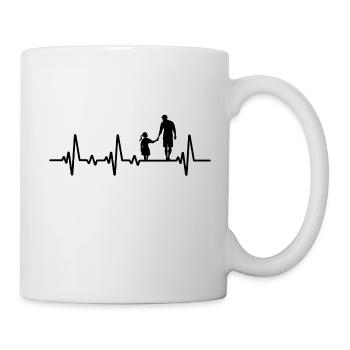 Cadeau papa fils et fille, père et fille - Mug blanc - blanc - Droite
