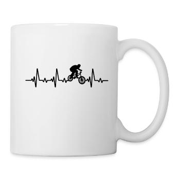 BMX fahrer herzschlag, BMX fahrrad geschenk - Tasse - Weiß - Rechts