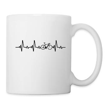 Cycling heartbeat for cyclists - Mug - white - Right