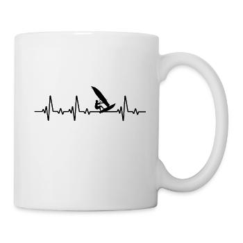 Windsurfing heartbeat windsurfer - Mug - white - Right