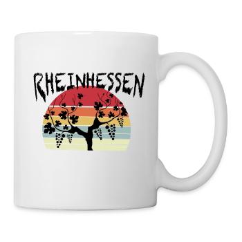 Stylisches Rheinhessen Design, Rheinhessen Wein - Tasse - Weiß - Rechts