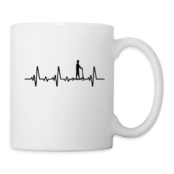 Tretroller herzschlag scooter roller - Tasse - Weiß - Rechts