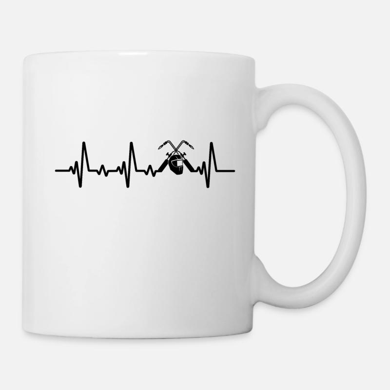 schweißer herzschlag schweißen - Tasse - Weiß