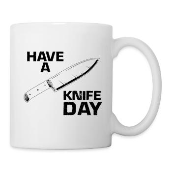 Leben ist besser mit Messer Messersammler - Tasse - Weiß - Rechts