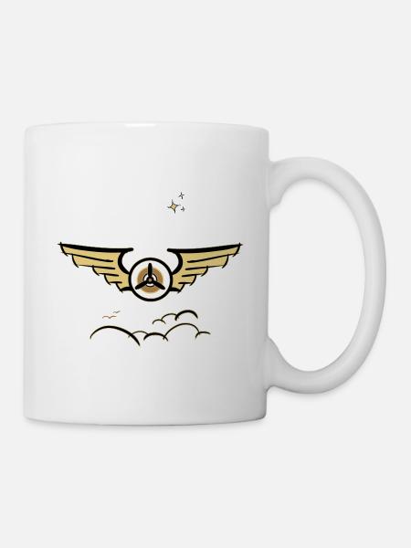 Aviation Symbol Luftwaffenschwinge Flugzeug Pilot - Tasse - Weiß