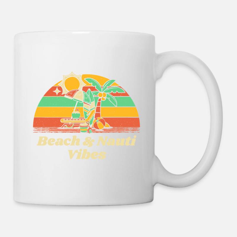 Beach & Nauti Vibes Summer Sayings Tropical - Tasse - Weiß