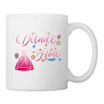 Damen Trachtenoutfit Mei Dirndl hod frei Volksfest - Tasse - Weiß - Rechts