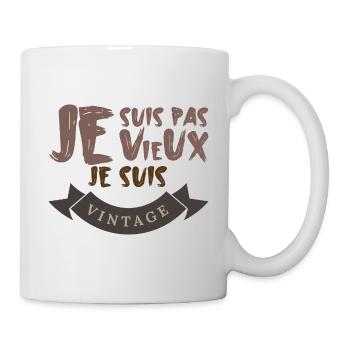 Je Suis Pas Vieux Je Suis Vintage - Mug blanc - blanc - Droite