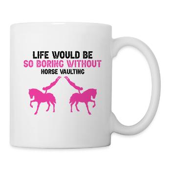 Voltigieren Design und Voltigieren Pferde Designs - Tasse - Weiß - Rechts