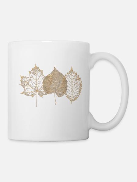 3er Blattgold - Tasse - Weiß