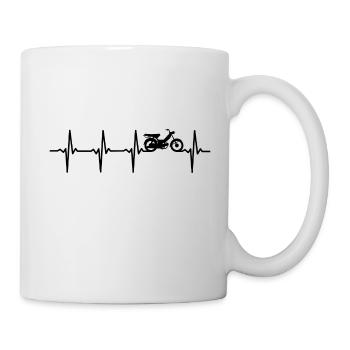 Mofa motorroller herzschlag moped - Tasse - Weiß - Rechts