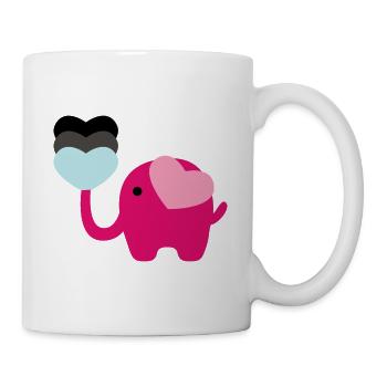 Elephant Family Mama Baby T-Shirt - Mug - white - Right