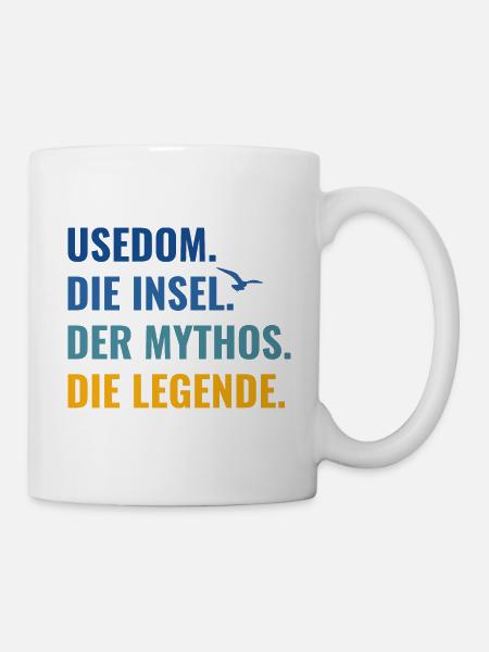 Usedom. Die Insel. Der Mythos. Die Legende Ostsee - Tasse - Weiß