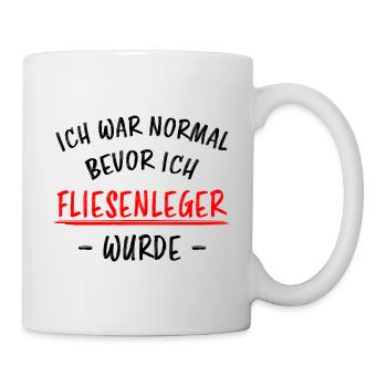 Fliesenleger Lustig Spruch Job Bodenleger Geschenk - Tasse - Weiß - Rechts