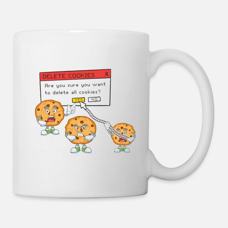 Delete Cookies Geek tech humor Informatiker - Tasse - Weiß