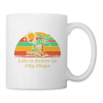 La vie est meilleure à Flip Flops Beach Summer Ocean - Mug blanc - blanc - Droite