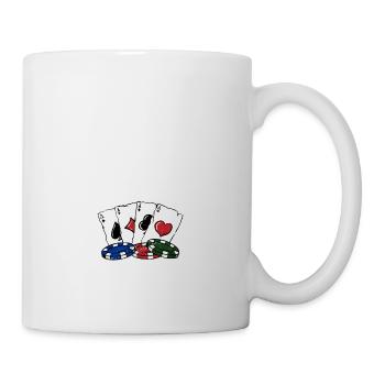Ne pariez jamais votre jambe Poker Drôle Joueur de Poker Humour - Mug blanc - blanc - Droite