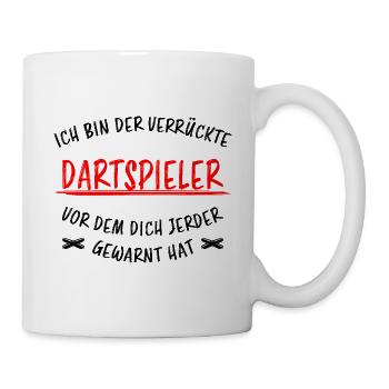 Dartspielerin Witz Spruch Darts Dartpfeil Geschenk - Tasse - Weiß - Rechts