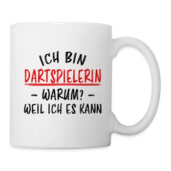 Dartspielerin Witz Spruch Darts Dartpfeil Geschenk - Tasse - Weiß - Rechts