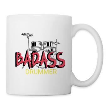 Badass Schlagzeuger Punk Gift - Tasse - Weiß - Rechts