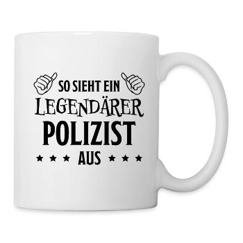 Polizist Lustiger Spruch Polizei Polizist Geschenk - Tasse - Weiß - Rechts