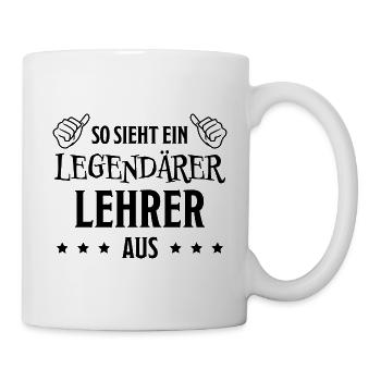 Lehrer Lustige Spruch Unterricht Lehrer Geschenk - Tasse - Weiß - Rechts