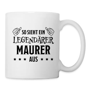 Maurer Lustiger Spruch Baustelle Maurer Geschenk - Tasse - Weiß - Rechts