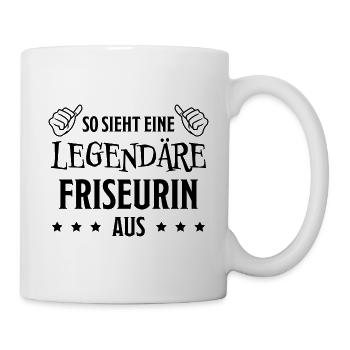 Friseurin Friseur Lustig Spruch Friseurin Geschenk - Tasse - Weiß - Rechts