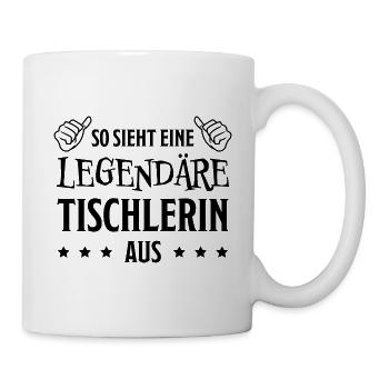 Tischlerin Spruch Schreinerin Tischlerin Geschenk - Tasse - Weiß - Rechts