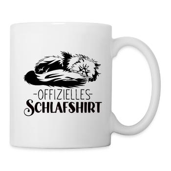 Offizielles Schlafshirt Katzen Langschläfer - Tasse - Weiß - Rechts