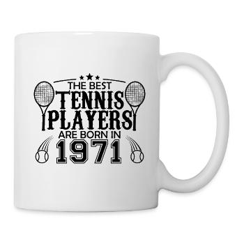 1971 Tennisspieler Geschenk Tennisspieler 1971 - Tasse - Weiß - Rechts