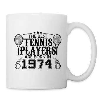 1974 Tennisspieler Geschenk Tennisspieler 1974 - Tasse - Weiß - Rechts