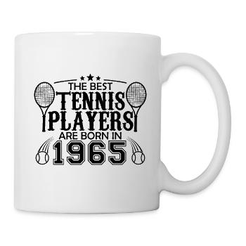 1965 Tennisspieler Geschenk Tennisspieler 1965 - Tasse - Weiß - Rechts