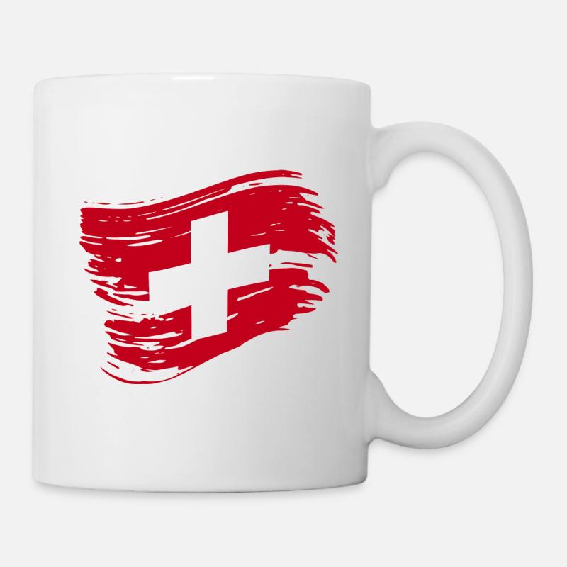 Suisse Suisse Drapeau suisse - Mug blanc - blanc