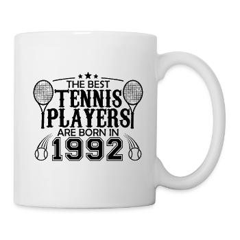 1992 Tennisspieler Geschenk Tennisspieler 1992 - Tasse - Weiß - Rechts