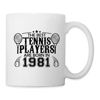 1981 Tennisspieler Geschenk Tennisspieler 1981 - Tasse - Weiß - Rechts