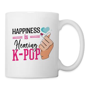 Le bonheur, c’est d’entendre le symbole du doigt du cœur K-Pop - Mug blanc - blanc - Droite
