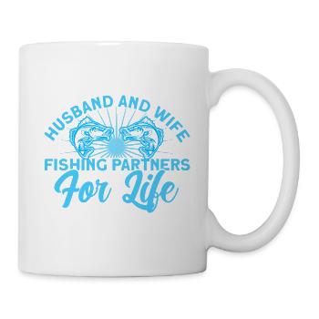 Husband and wife as fishing partners Fishing Gesche - Mug - white - Right