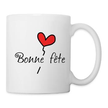 BONNE FÊTE. FÊTE DES MÈRES. FÊTE DES PÈRES. FÊTE - Mug blanc - blanc - Droite