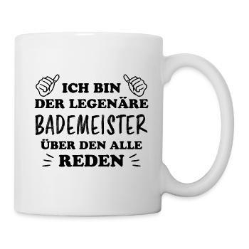 Bademeister Beruf Lustiger Spruch Freibad Geschenk - Tasse - Weiß - Rechts