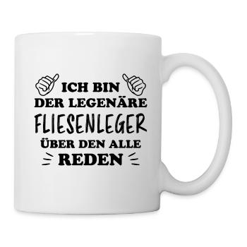 Fliesenleger Lustig Spruch Job Bodenleger Geschenk - Tasse - Weiß - Rechts