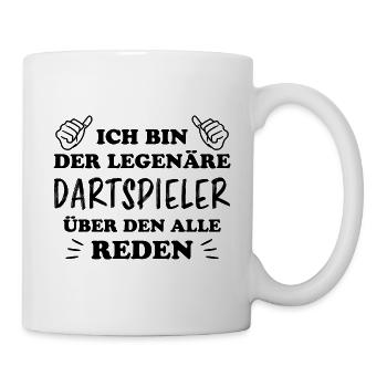 Dartspieler Witz Spruch Darts Dartpfeil Geschenk - Tasse - Weiß - Rechts