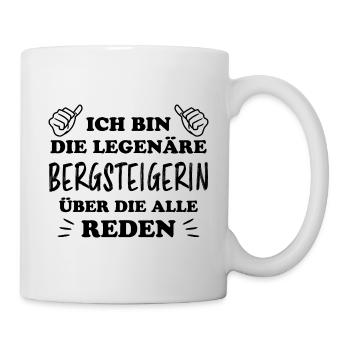 Bergsteigerin Wandern Fun Lustiger Spruch Geschenk - Tasse - Weiß - Rechts
