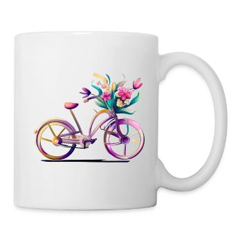 Bicycle with flowers - Mug - white - Right