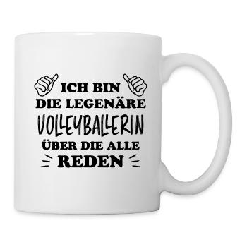 Volleyballerin Spruch Fun Beachvolleyball Geschenk - Tasse - Weiß - Rechts
