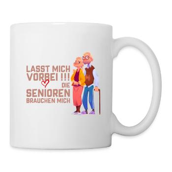 Vorbei Senioren brauchen Pfleger - Tasse - Weiß - Rechts