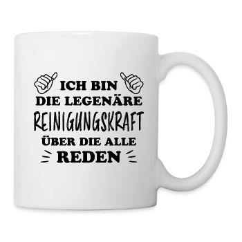 Reinigungskraft Spruch Haushalt Putzfrau Geschenk - Tasse - Weiß - Rechts