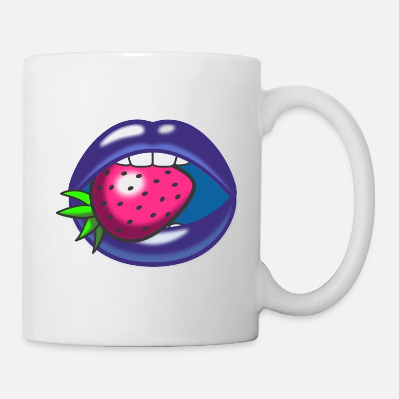 Bouche de fraise - Mug blanc - blanc