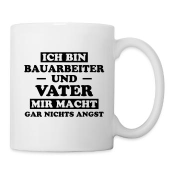 Bauarbeiter Lustiger Spruch Baustelle Job Geschenk - Tasse - Weiß - Rechts
