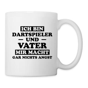 Dartspieler Witz Spruch Darts Dartpfeil Geschenk - Tasse - Weiß - Rechts
